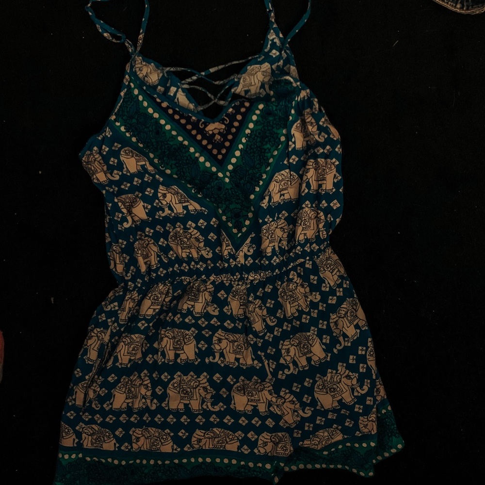 ELEPHANT PATTERN ROMPER
